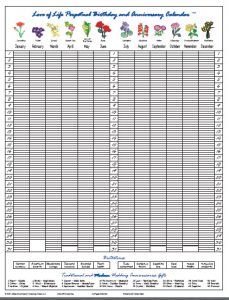 Perpetual Calendar created and copyrighted by the Af&CC